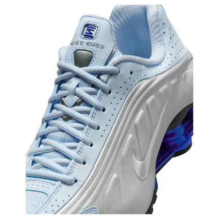 Nike Shox R4 Blue Tint Metallic Silver Women's Lifestyle Sneakers Side Details