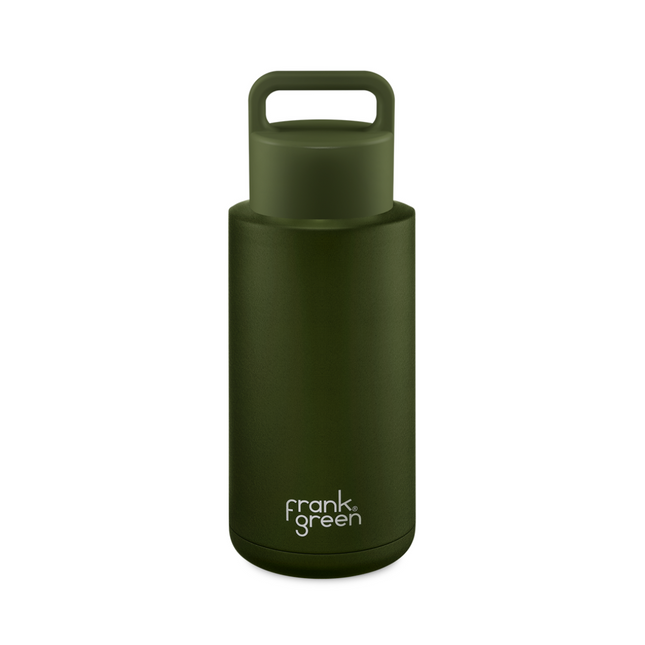 Frank Green 34oz Ceramic Re-usable Drink Bottle (Grip Finish) - Khaki