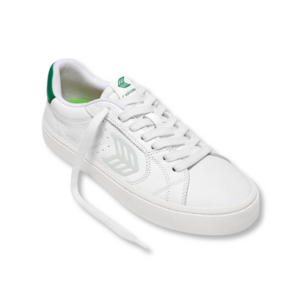 Cariuma Salvas Premium Leather - White Ice Green