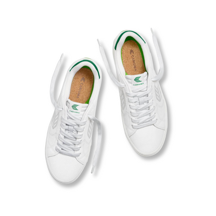 Cariuma Salvas Premium Leather - White Ice Green