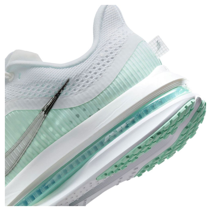 Nike Pegasus Premium White Metallic Silver Women's Running Sneakers Side View Details