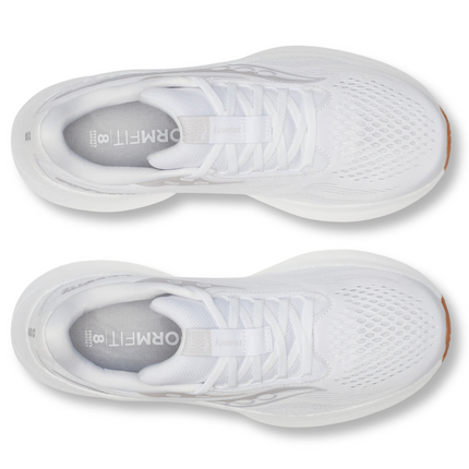 Saucony Ride 18 White Gum Women's Running Sneakers Top View