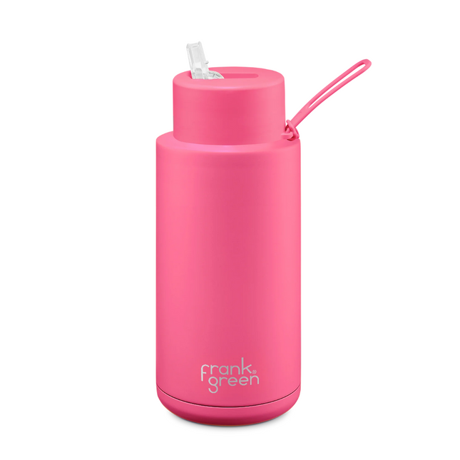 Frank Green 34oz Ceramic Re-usable Drink Bottle - Neon Pink