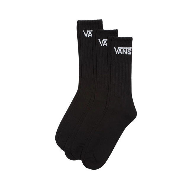 Vans Classic Crew Socks 3 Pack Black - US SIZE 9.5 - 13