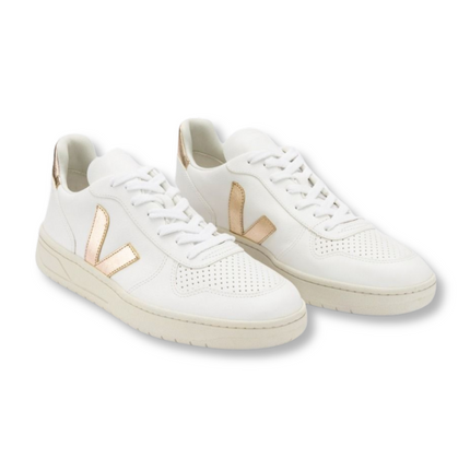 VEJA V-10 Leather - White Platine