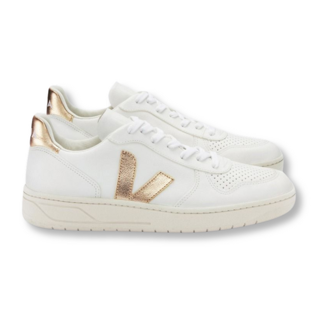 VEJA V-10 Leather - White Platine