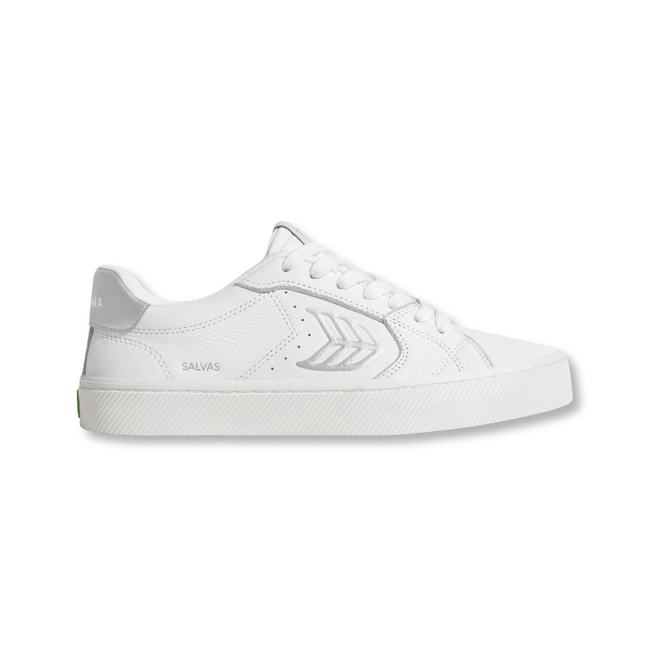 Cariuma Salvas Premium Leather - White Silver Logo